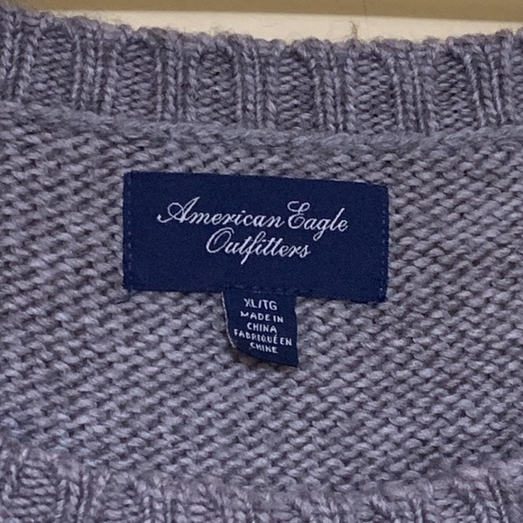 American Eagle Tribal Fair Isle Solid / Ooen Knit Boatneck Multicolor Sweater XL - Picture 7 of 17